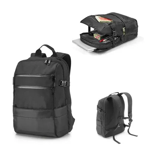 ZIPPERS BPACK. 15'6" Laptop backpack in 300D polyester and 840D jacquard