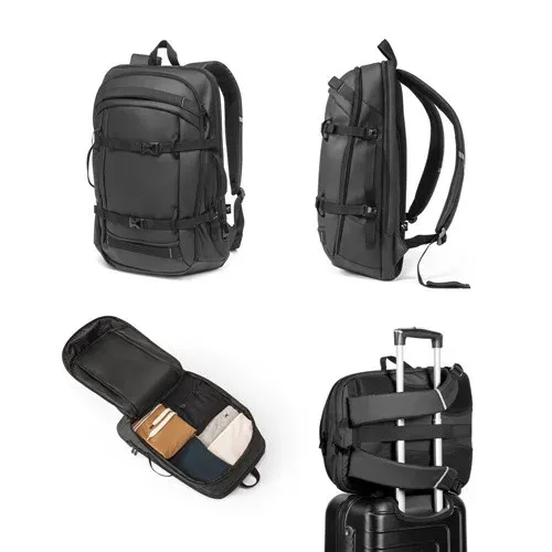 KAMPALA. Sac à dos pour ordinateur portable en polyester recyclé haute densité 900D, avec revêtement imperméable et doublure en