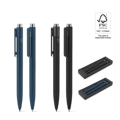 KYLIE SET. Set consisting of a ballpoint and a inkless pen, both made of aluminium (94% recycled)