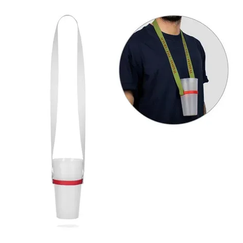 ROTHERHAM. SET Lanière SUBLIMATION Long II (20 mm) Duo en polyester recyclé (100 % rPET) avec porte-gobelets en silicone