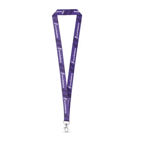 WINDSOR. SET Lanyard SUBLIMATION Long II (20 mm) en poliéster reciclado (100% rPET) con mosquetón de gatillo de 20 mm