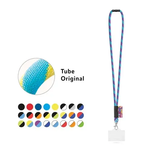 WATFORD. SET Lanyard TUBE Long (Ø 7 mm) avec mousqueton à déclenchement de 9 mm, fermoir de sécurité Ø 7 mm et