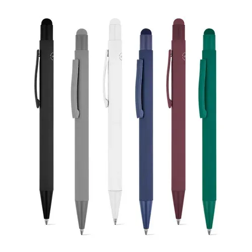 CLINT TOUCH. Stylo à bille au design moderne, fabriqué à partir d'aluminium recyclé (100% rAL), avec une finition en caoutchouc