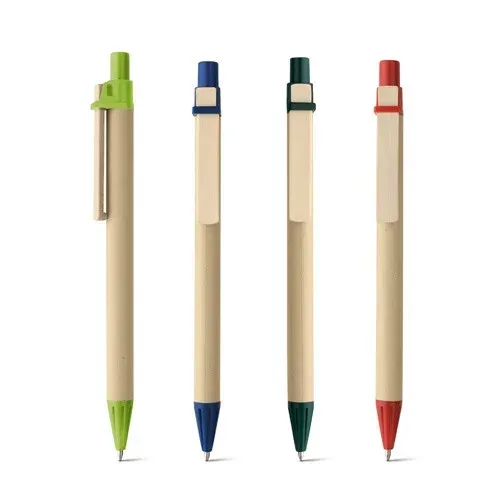 NAIROBI. Kraft paper ball pen with wooden clip