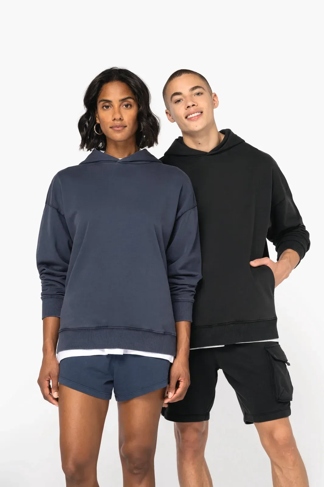 Sweat-shirt écoresponsable à capuche délavé oversize unisexe