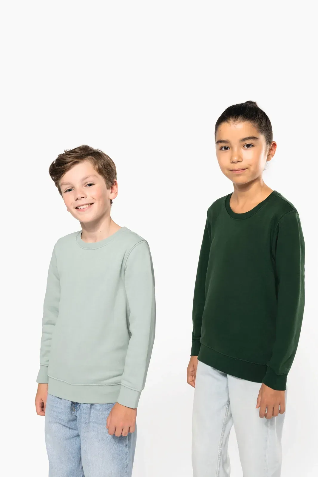 Sudadera ecorresponsable de cuello redondo infantil