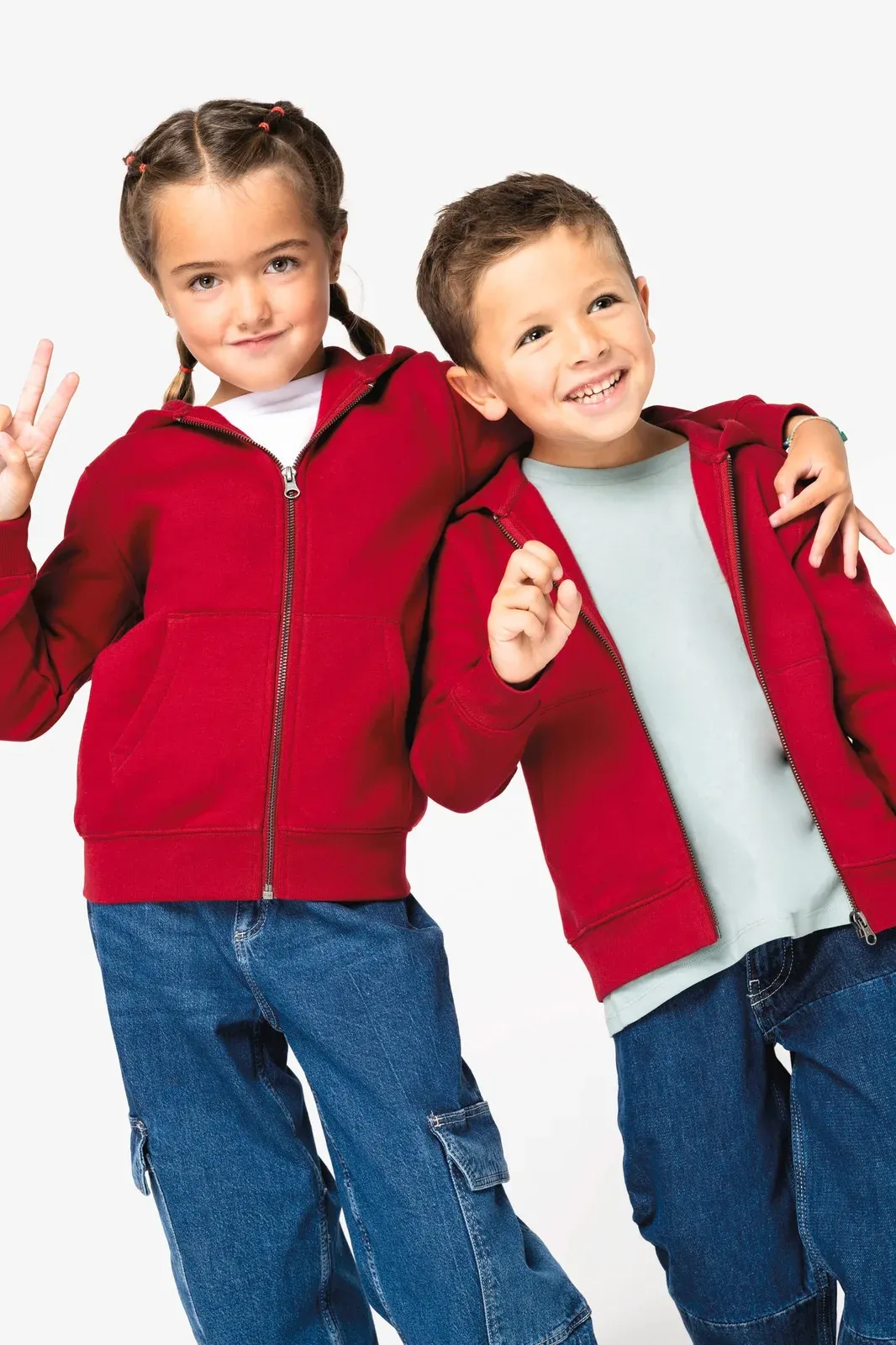 Sweat-shirt écoresponsable zippé à capuche enfant