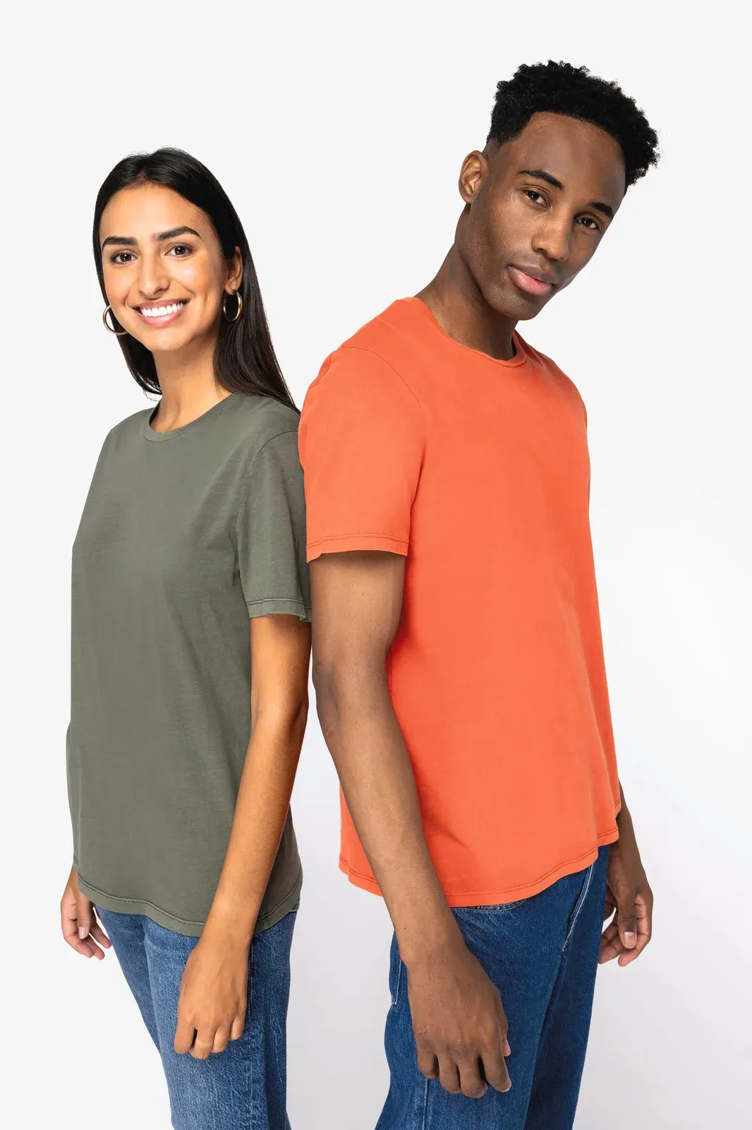 Eco-friendly unisex washed effect t-shirt