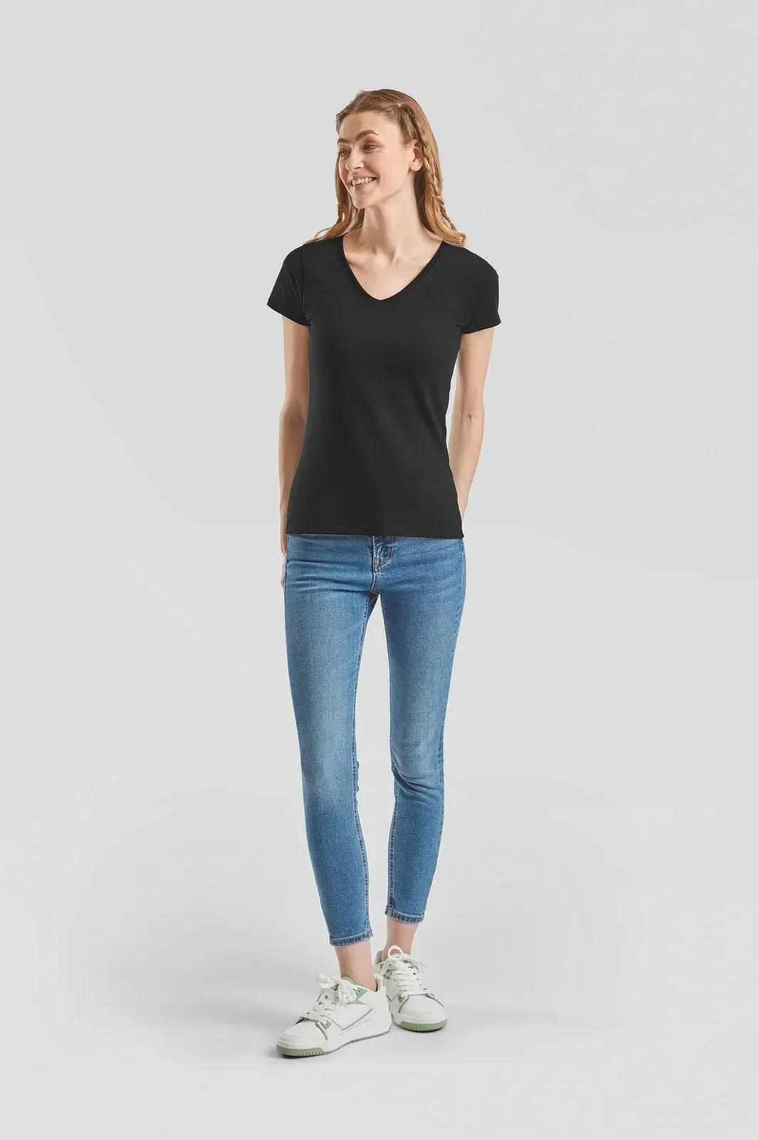 T-shirt femme col v Valueweight (61-398-0)