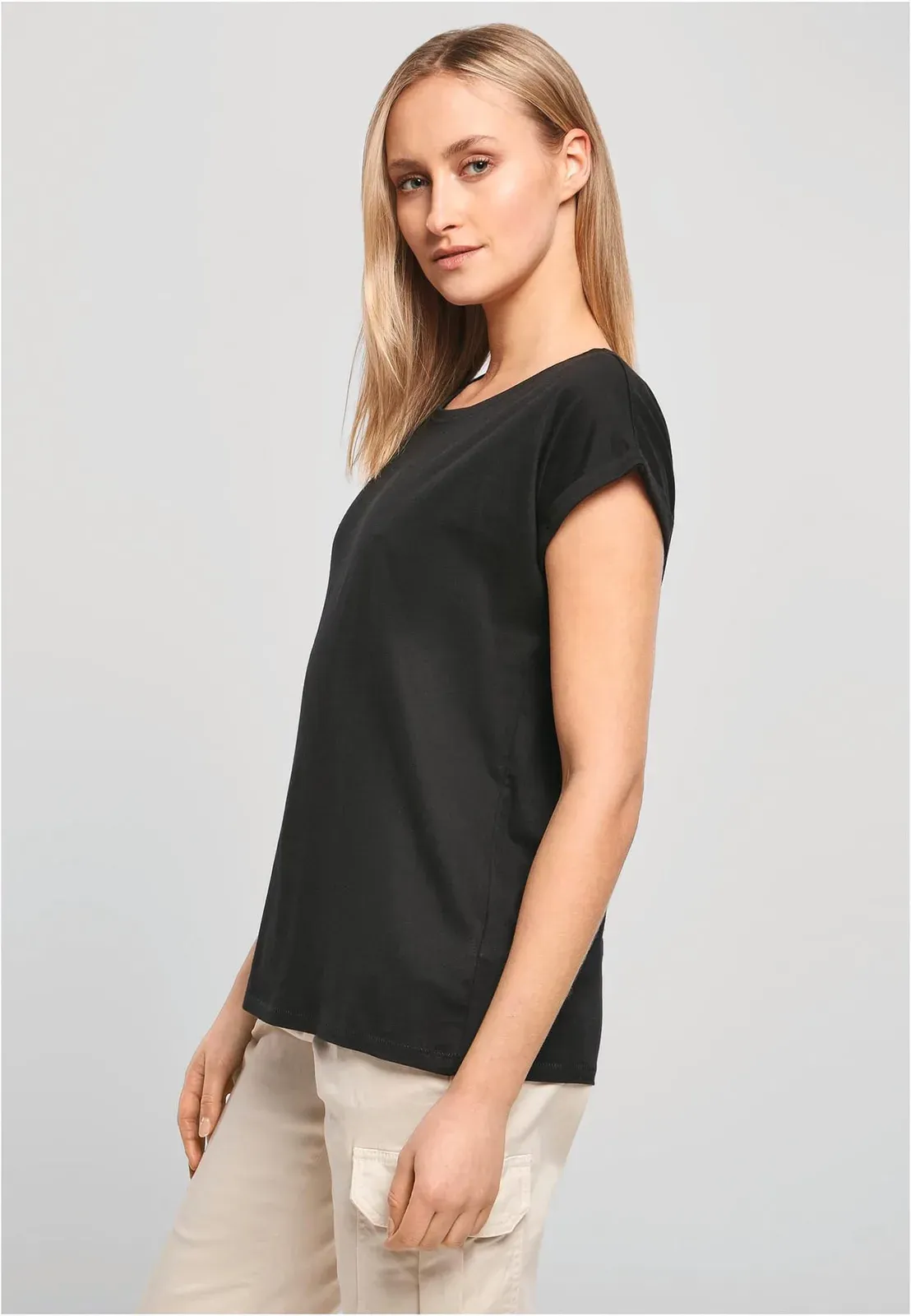 Women's turn-up sleeve T-shirt