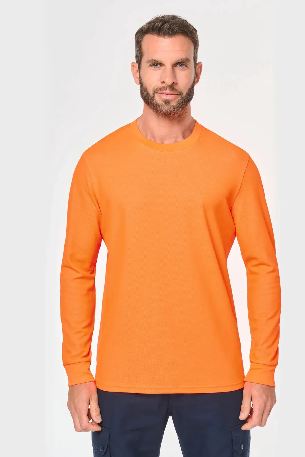 Unisex eco-friendly polycotton long-sleeved t-shirt
