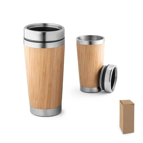 PIETRO. Vaso de viaje de bambú de 500 mL
