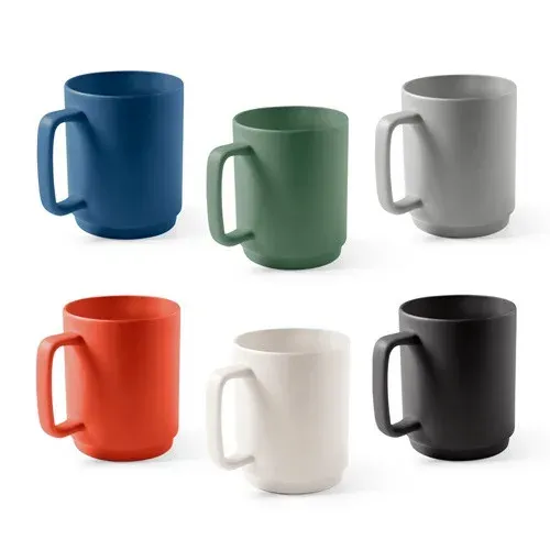MIGHTY. Ceramic mug with cylindrical body 330 mL