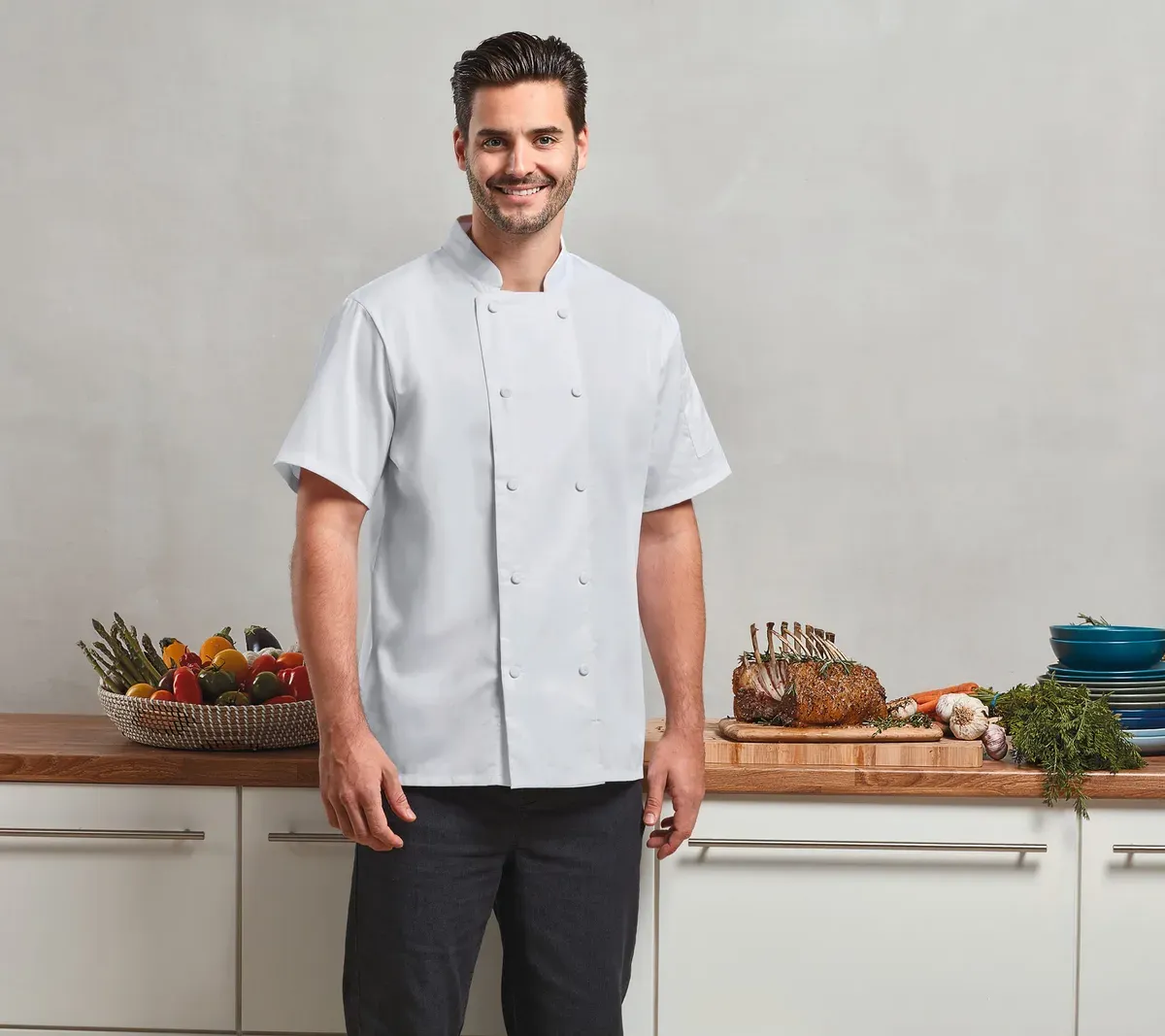 Veste chef cuisinier manches courtes Coolchecker®