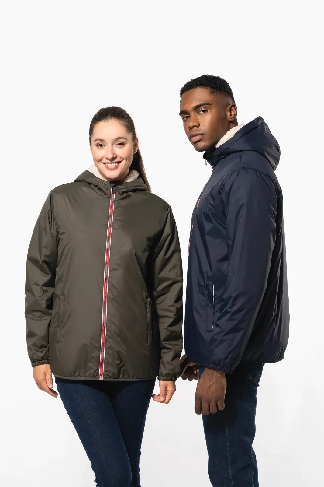 Unisex sherpa-lined jacket