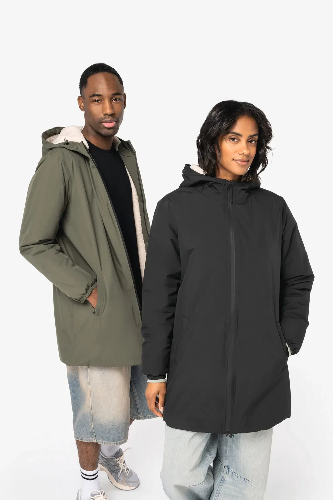 Eco-friendly unisex sherpa-lined waterproof jacket