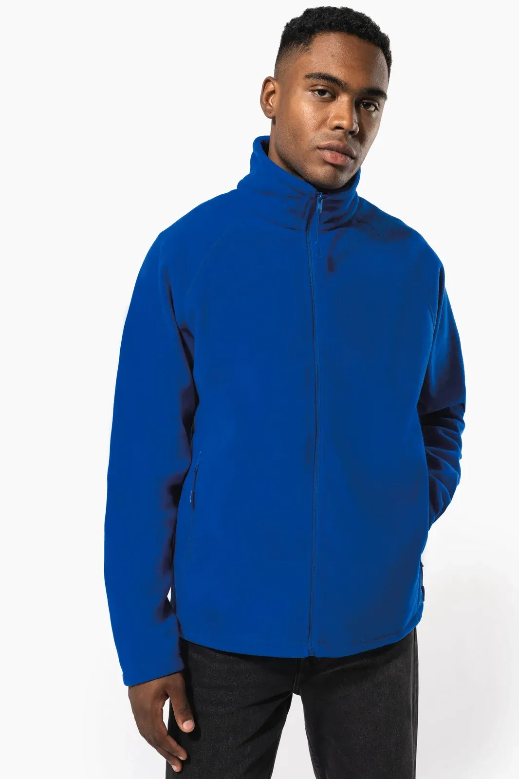 Men's microfleece zip jacket with raglan sleeves