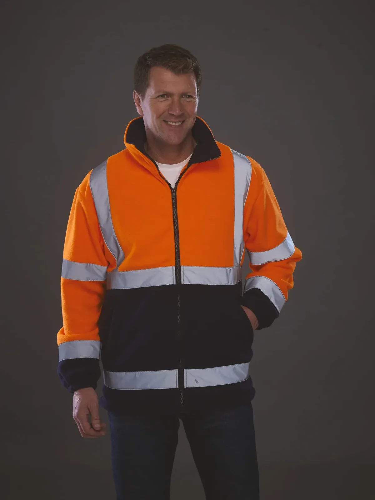 Hi-vis fleece jacket