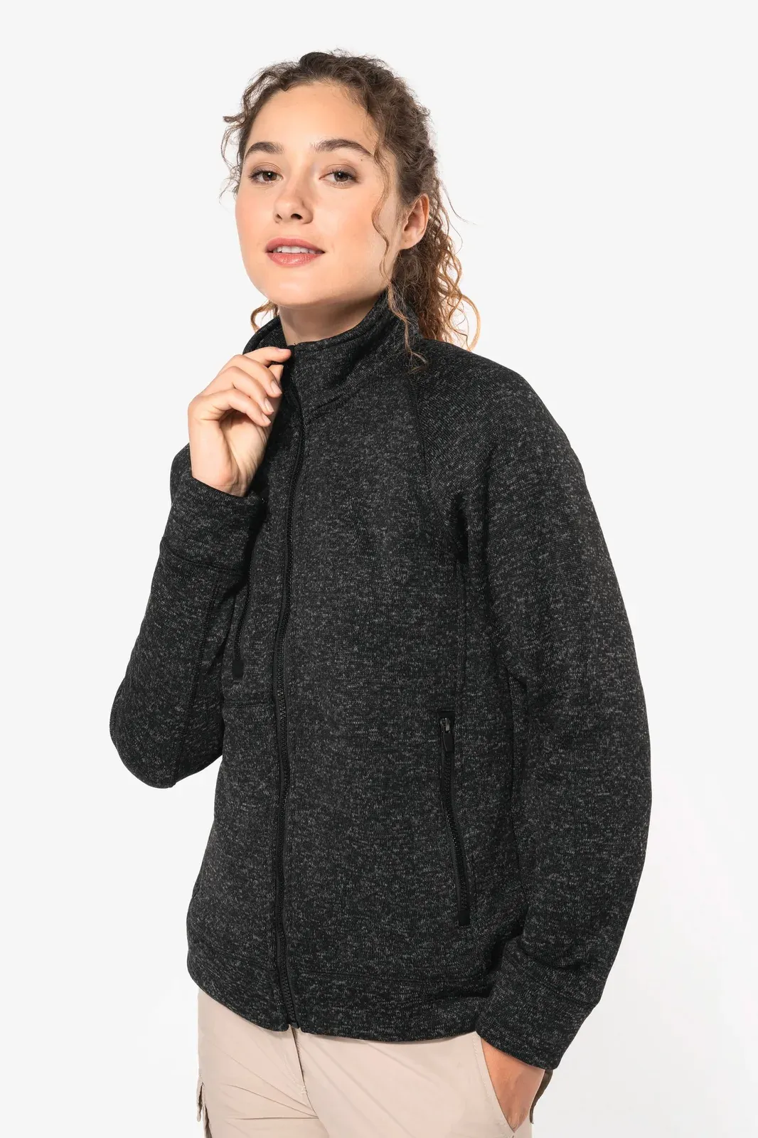 Ladies’ full zip heather jacket