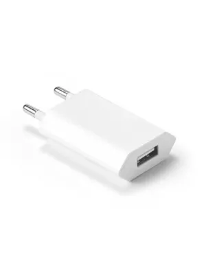 WOESE. Adaptateur secteur USB-A 5W en ABS recyclé (100 % rABS) – Blanc