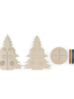 PINERY. Arbre de Noël en bois pliable à colorier