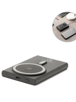 WRIGHT 5. Power bank magnético con carga ultrarrápida en aluminio reciclado y ABS reciclado 5'000 mAh