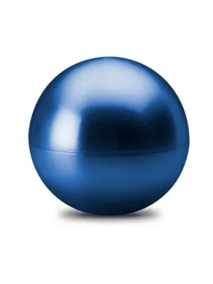 ALBA. Lip balm with ABS round-shaped packaging – Bleu royal