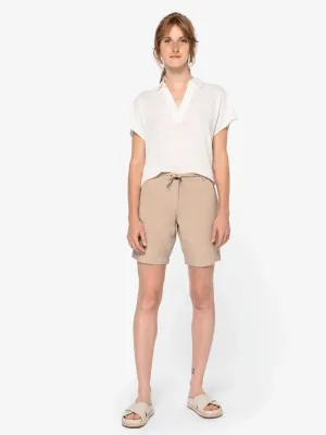 Eco-friendly ladies' lyocell and linen bermuda