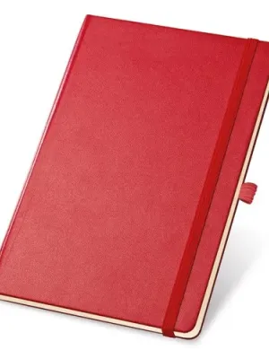 TWAIN. Bloc notes A5 à feuilles lignées en couleur ivoire – Rouge