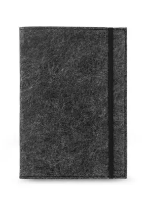 BALDWIN. Bloc-notes A5 avec couverture en feutrine recycléee (100% rPET) et pages lignées en papier 100% recyclé