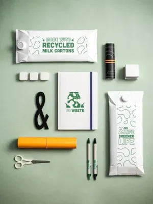 MILKY. Bloc-notes A5 avec couverture rigide en papier 100 % recyclé