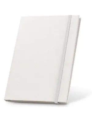 MILKY. Bloc-notes A5 avec couverture rigide en papier 100 % recyclé – Blanc
