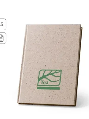 TEAPAD RIGID. Bloc de notas A5 con tapa dura hecho a partir de residuos de hojas de té (65%)