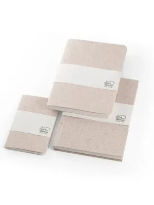 ORGANIC SEMI-RIGID. Bloc de notas A5 con tapa semirrígida de materia orgánica de elefante (80%)