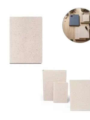 ORGANIC SEMI-RIGID. Bloc de notas A5 con tapa semirrígida de materia orgánica de elefante (80%)