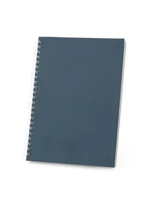 SCHILLER. Bloc-notes A5 avec couverture souple, fabriqué à partir de papier 100 % recyclé – Bleu