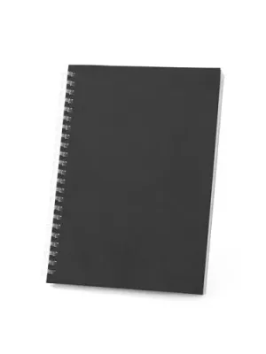 SCHILLER. Bloc-notes A5 avec couverture souple, fabriqué à partir de papier 100 % recyclé – Noir