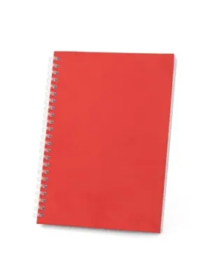 SCHILLER. Bloc-notes A5 avec couverture souple, fabriqué à partir de papier 100 % recyclé – Rouge