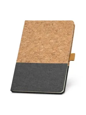 KLEE. Cuaderno A5 de corcho y lino con hojas rayadas – Gris foncé