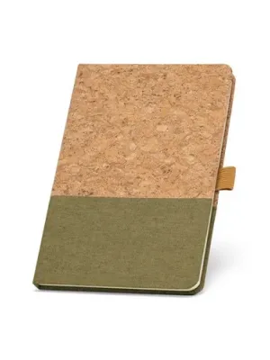 KLEE. Cuaderno A5 de corcho y lino con hojas rayadas – Vert foncé