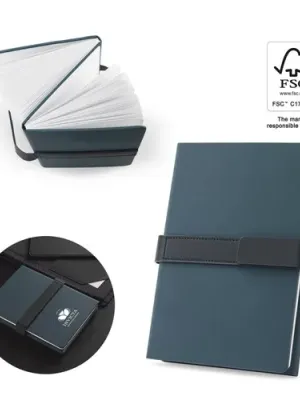 SANDERSON. Bloc-notes A5 en PU (50% recyclé) avec deux blocs : pages lignées et pages non lignées