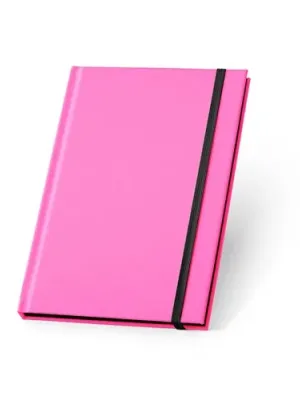 WATTERS. Bloc-notes A5 en PU fluorescent avec pages lignées – Rose