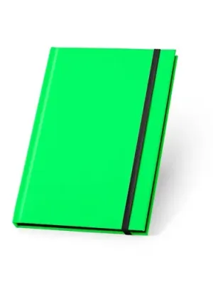 WATTERS. Bloc-notes A5 en PU fluorescent avec pages lignées – Vert clair