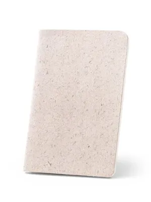 ORGANIC SOFT. Bloc-notes A6 avec couverture souple fabriquée à partir de matière organique d'éléphant (80%) – Naturel clair