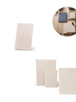 ORGANIC SOFT. Bloc-notes A6 avec couverture souple fabriquée à partir de matière organique d'éléphant (80%)
