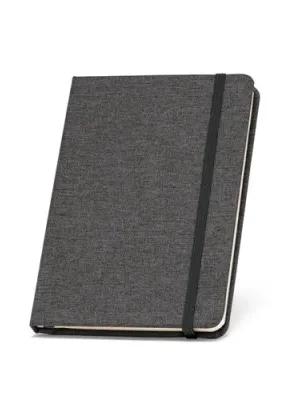 BOYD. Bloc-notes de notes A5 en polyester recyclé (100% rPET) avec pages lignées – Noir