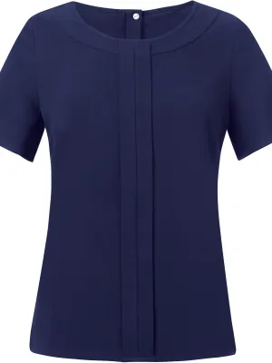 VERONA crepe de Chine blouse – Navy