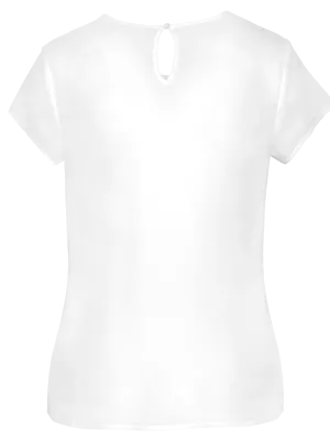 Ladies' short-sleeved crepe blouse – Off White