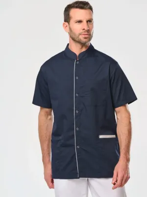 Men's polycotton smock with press studs
