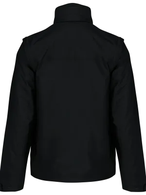 Men’s removable sleeves jacket – Black / Orange